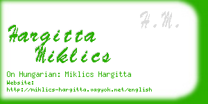 hargitta miklics business card